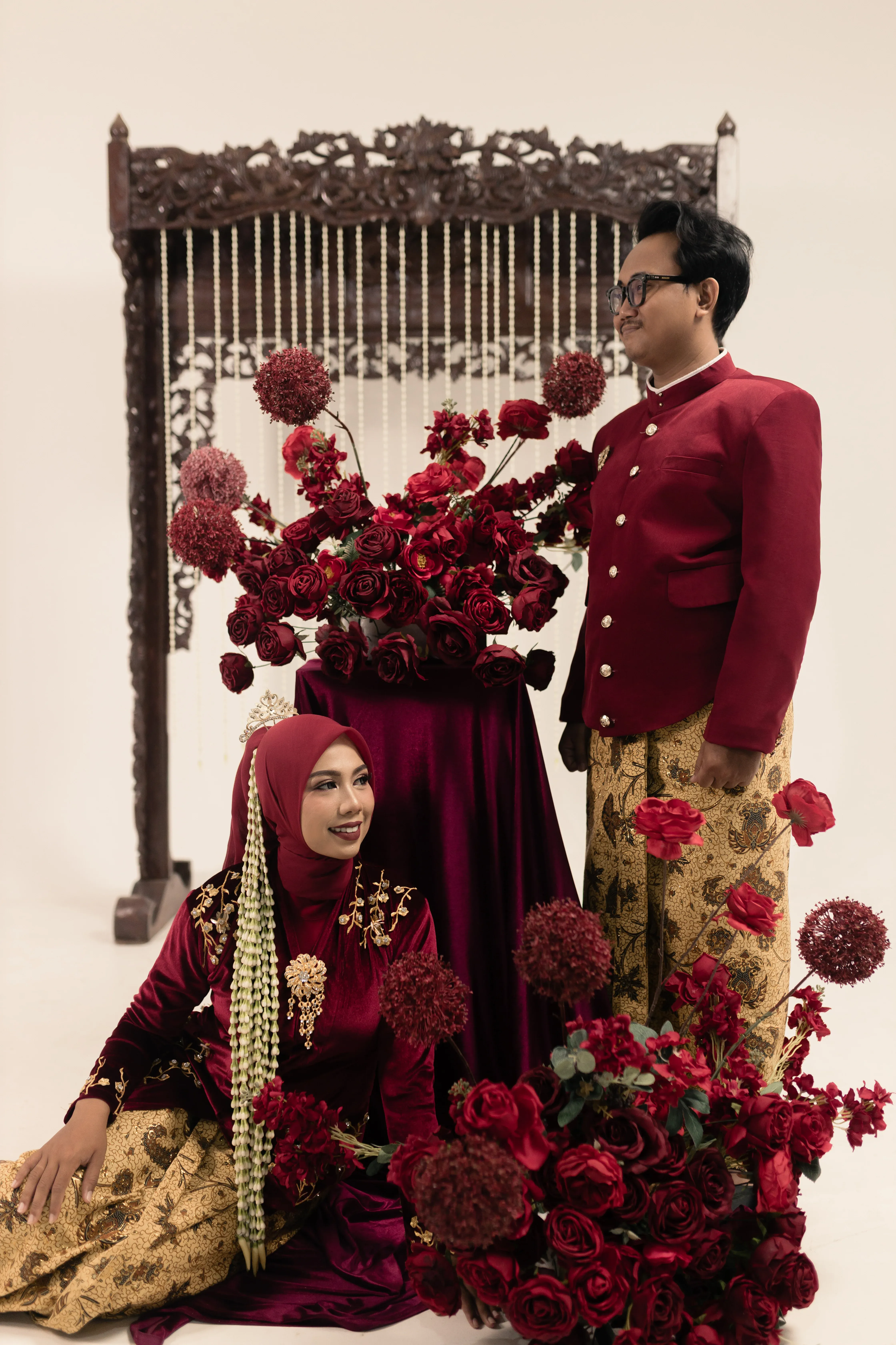 Bludru Kebaya - Merah Gold - 6