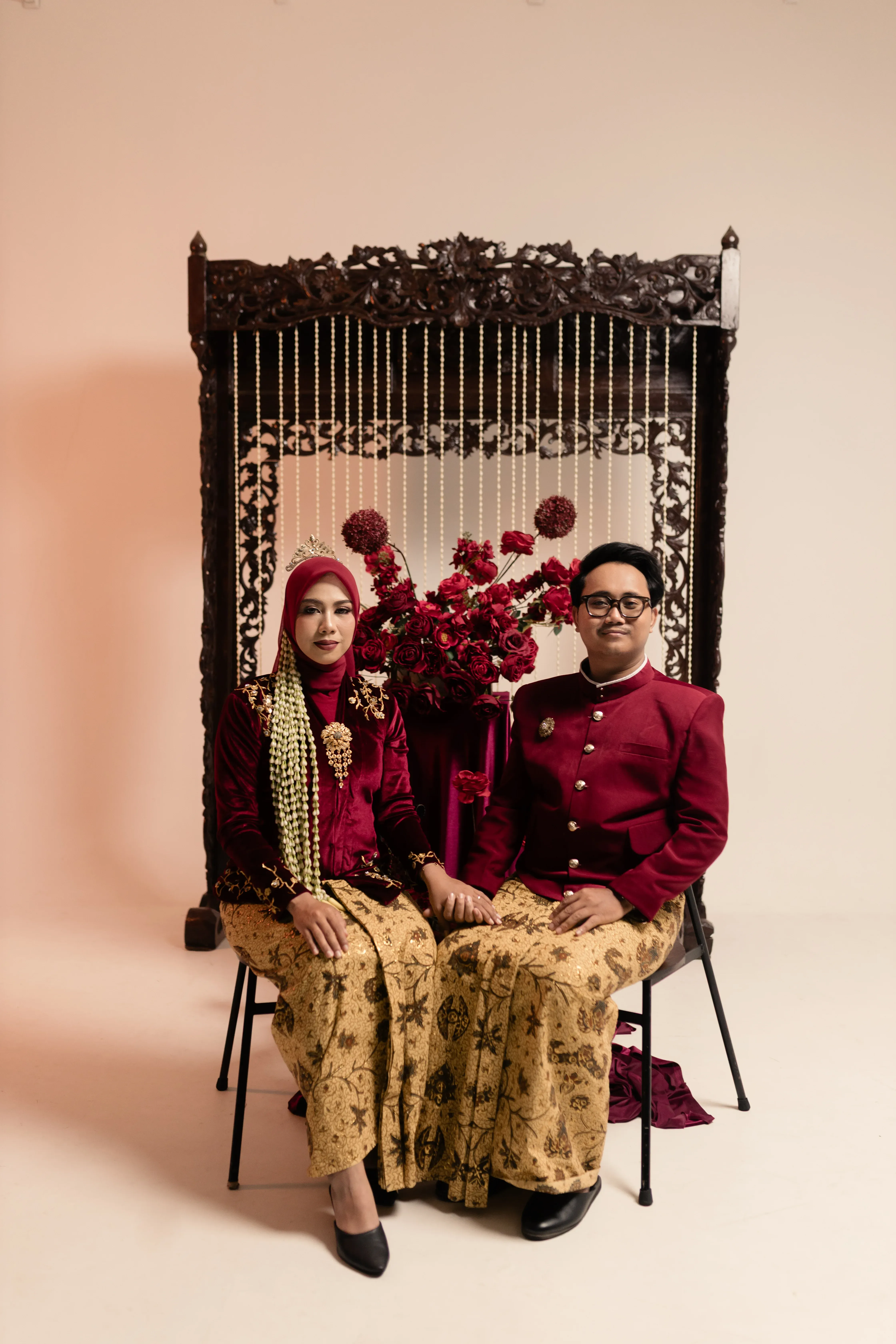 Bludru Kebaya - Merah Gold - 8