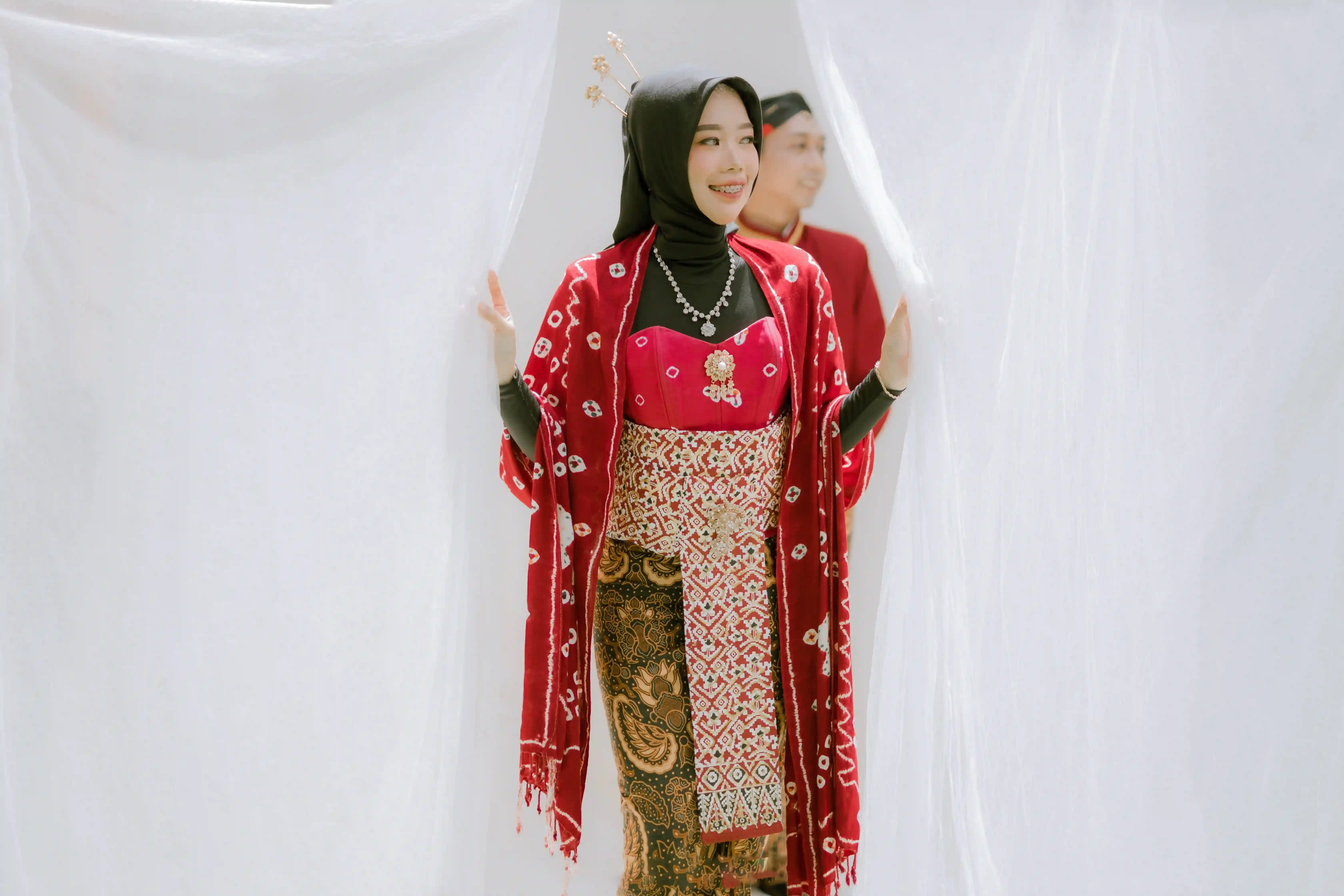 Jumputan Merah Hijab - 3