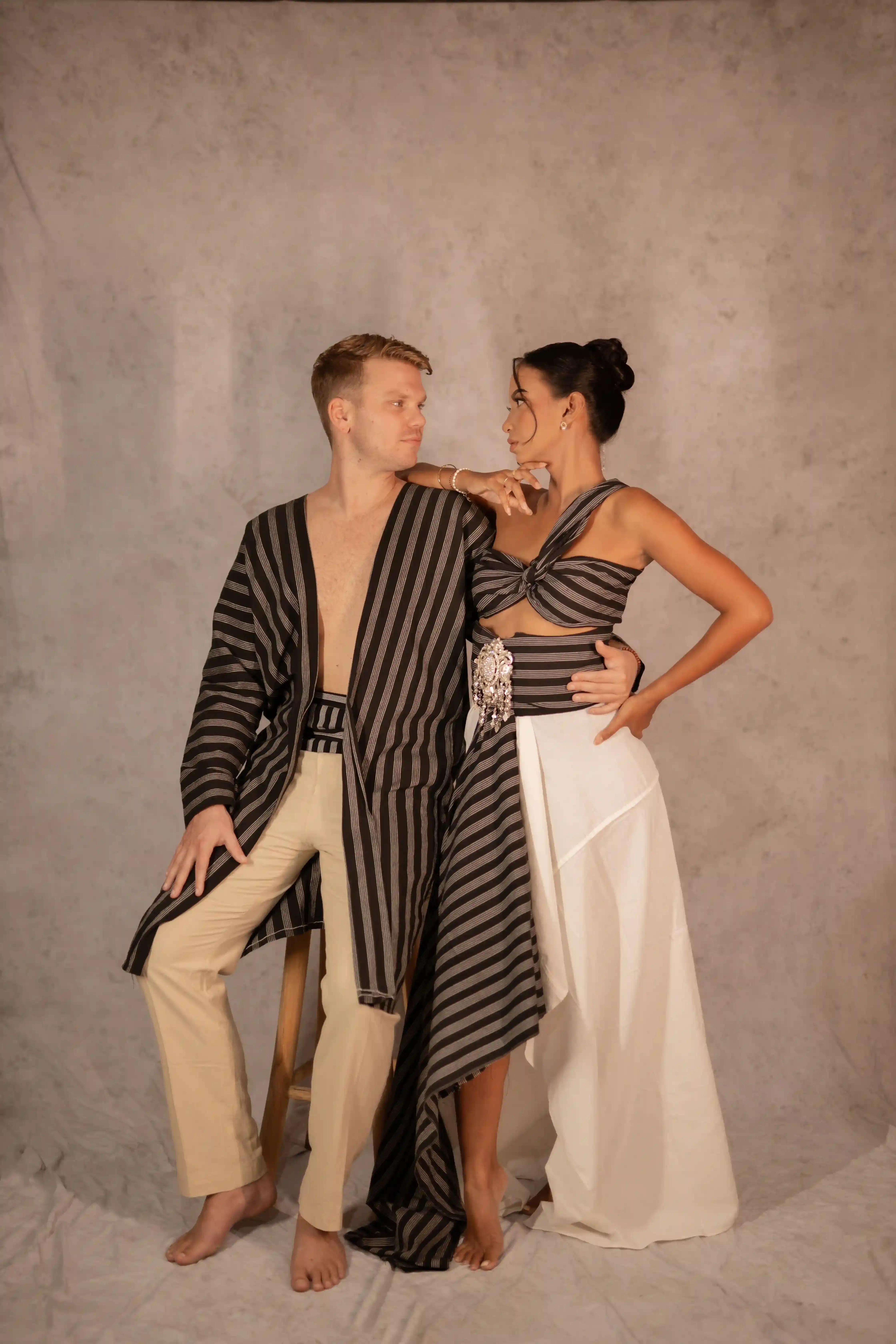 Lurik Abu Drapery One Shoulder