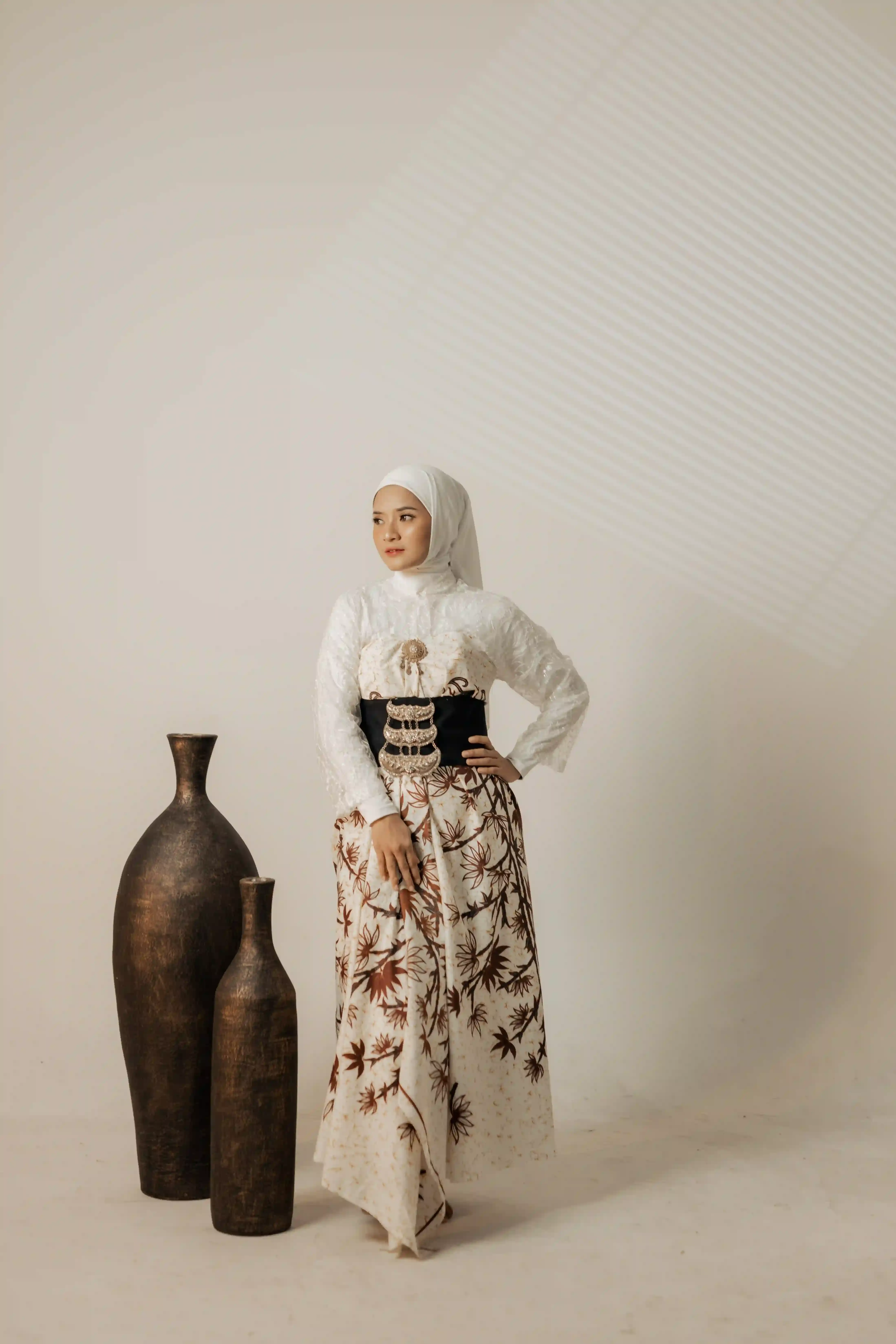 Jarik Kontemporer - Cream - Sulur Bambu  - 2