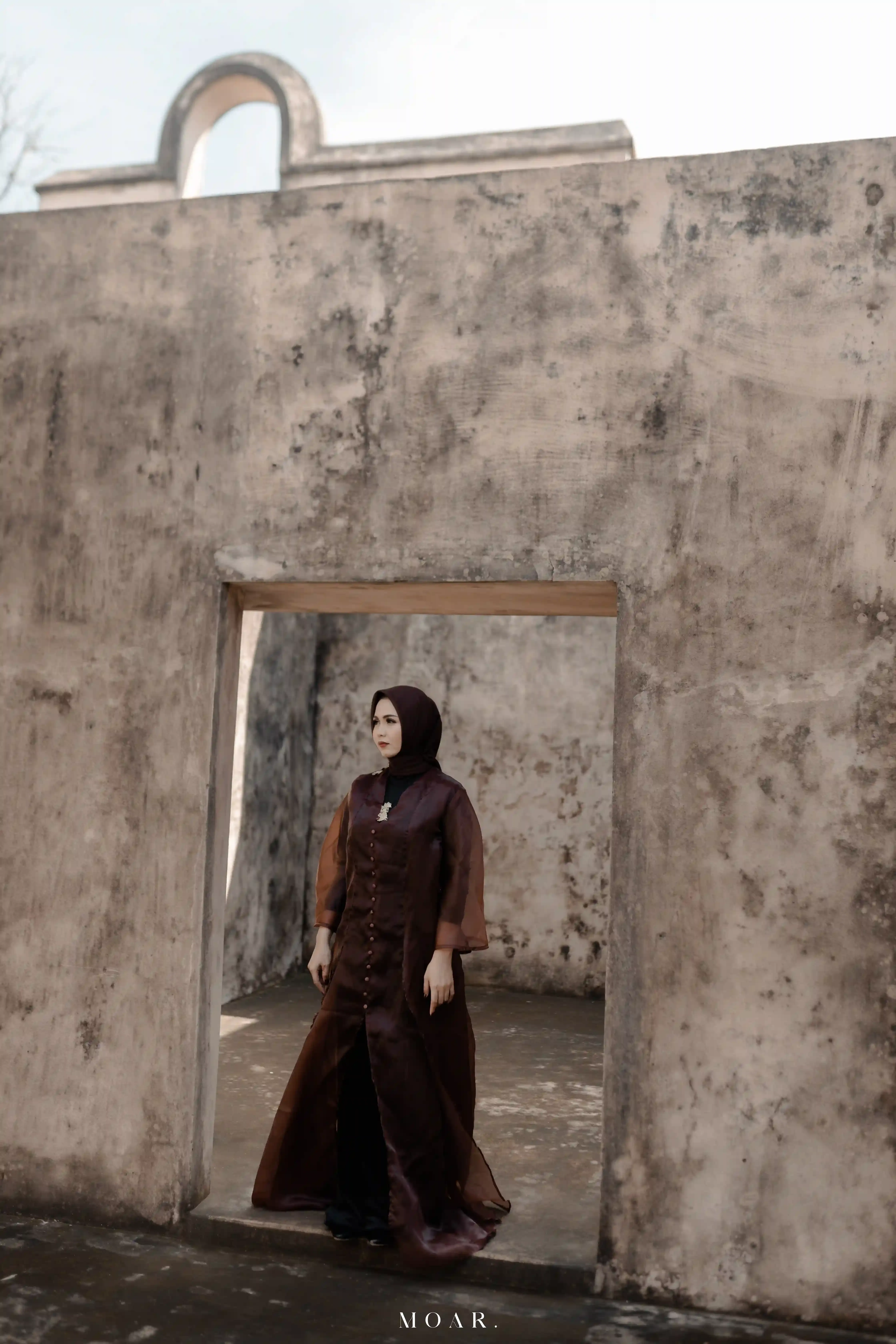Kebaya Signature  - Outer mahogany dress | S - M - 4