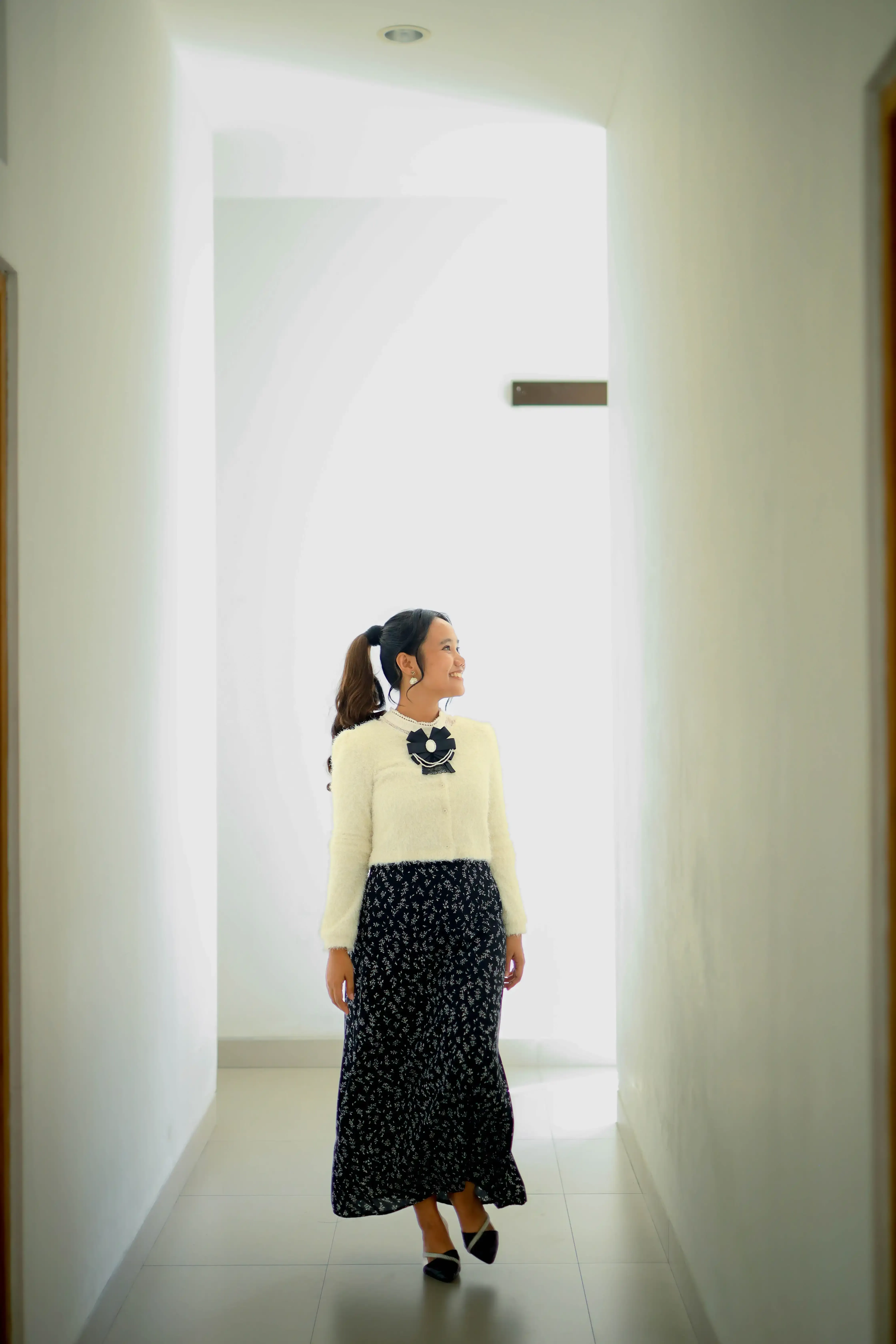 Skirt - Vintage midi - Black Flower - 2