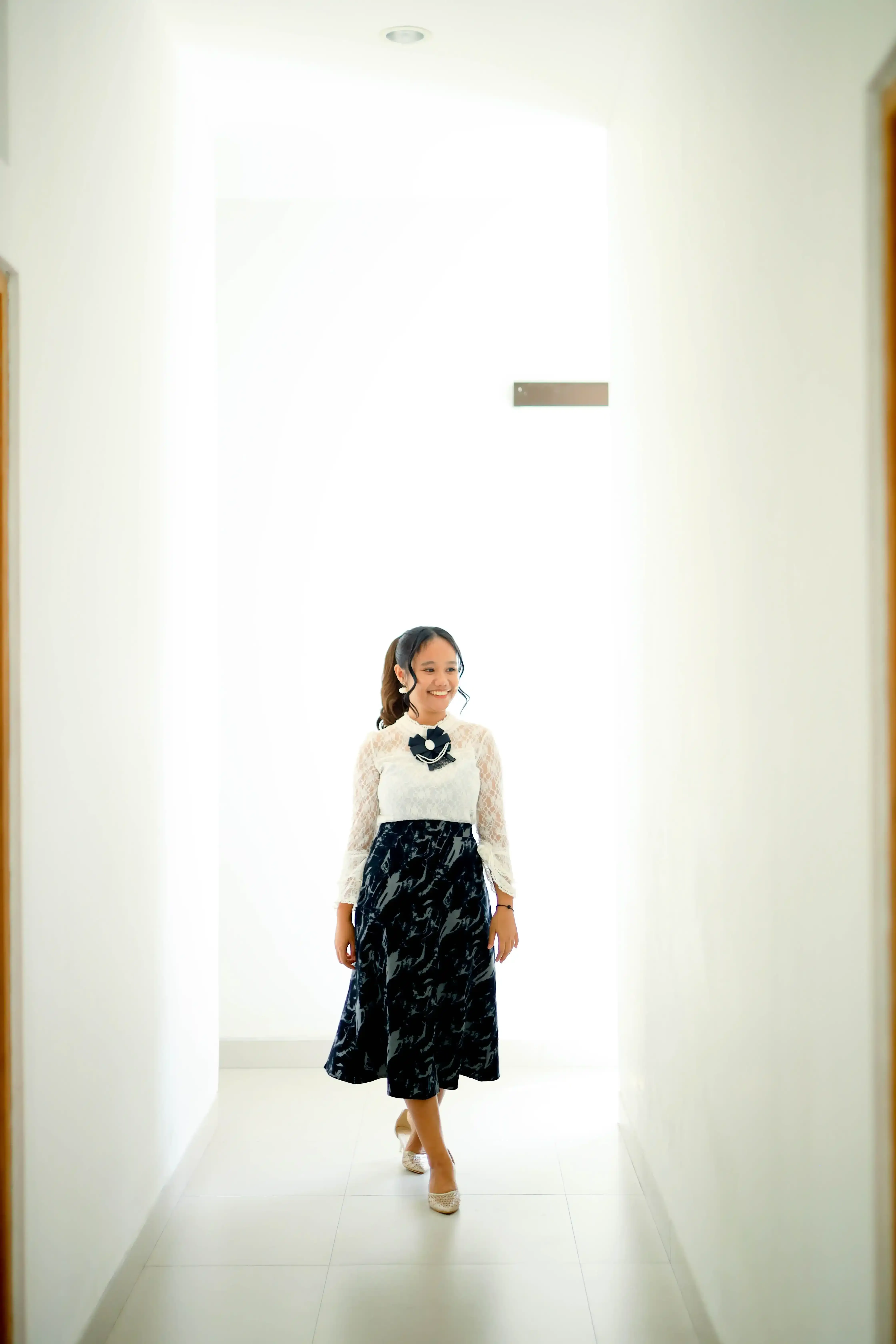 Long Skirt - Flare midi - Black Abstract - 1