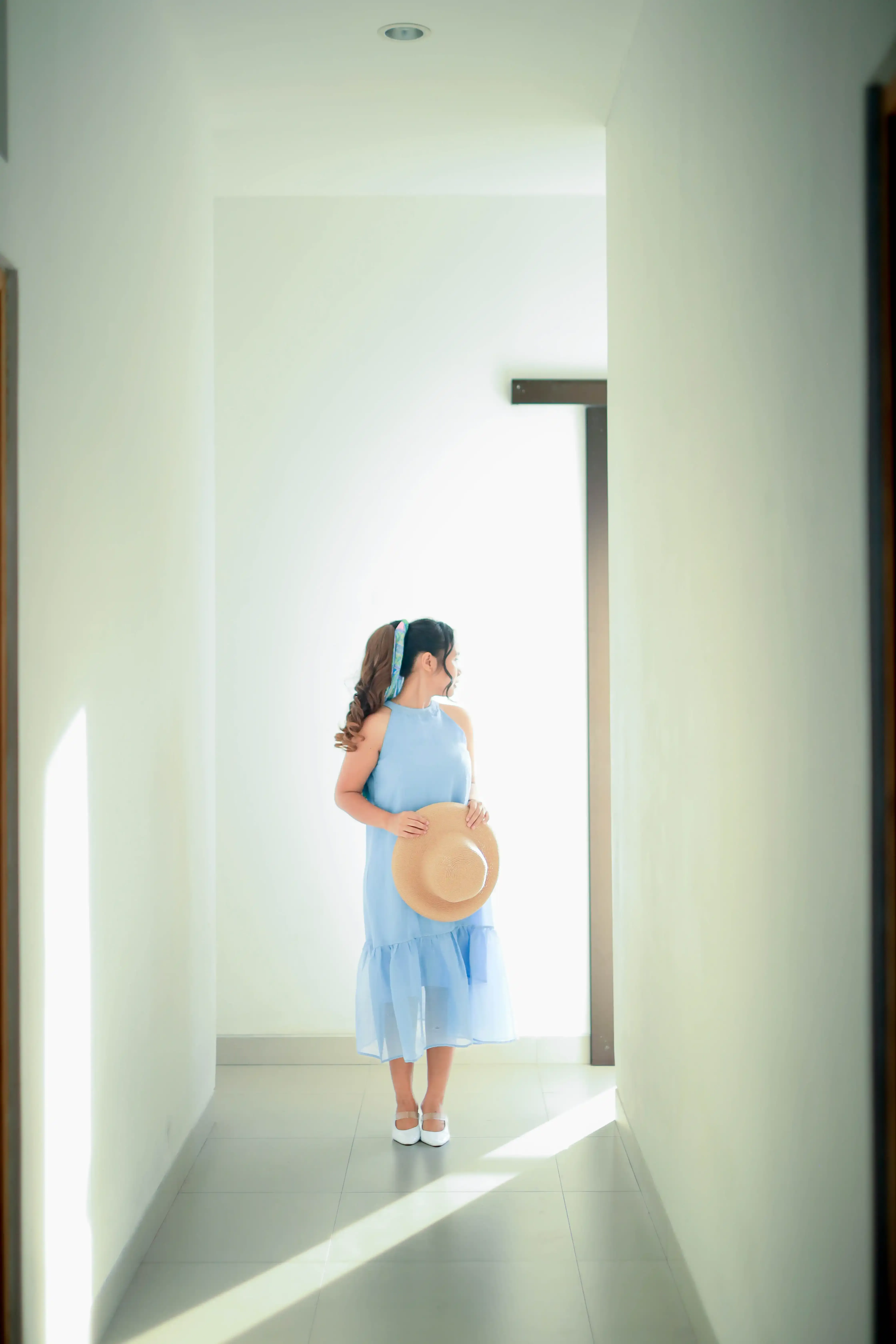 Casual Midi dress - blue 1 - organza - 1