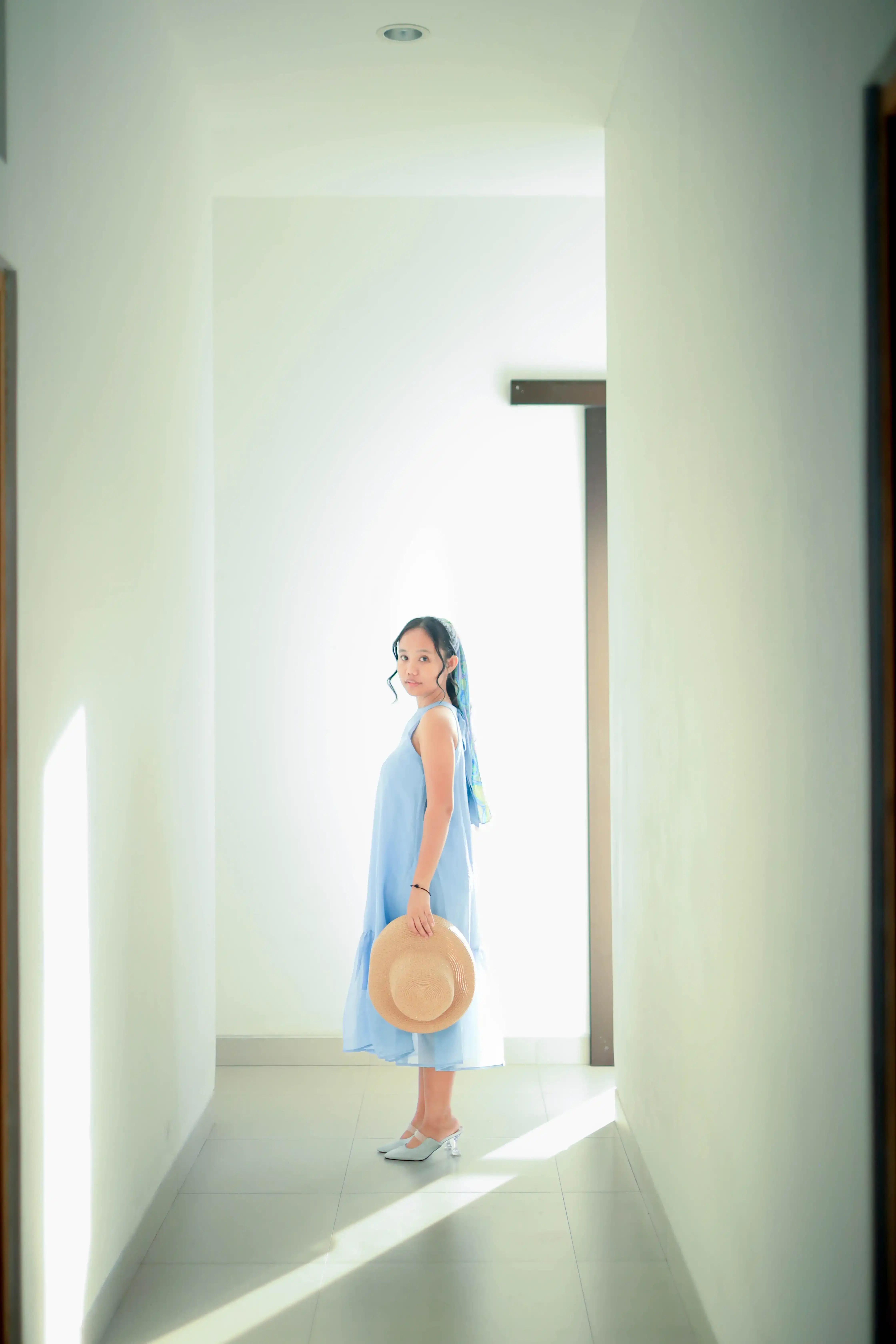 Casual Midi dress - blue 1 - organza - 2