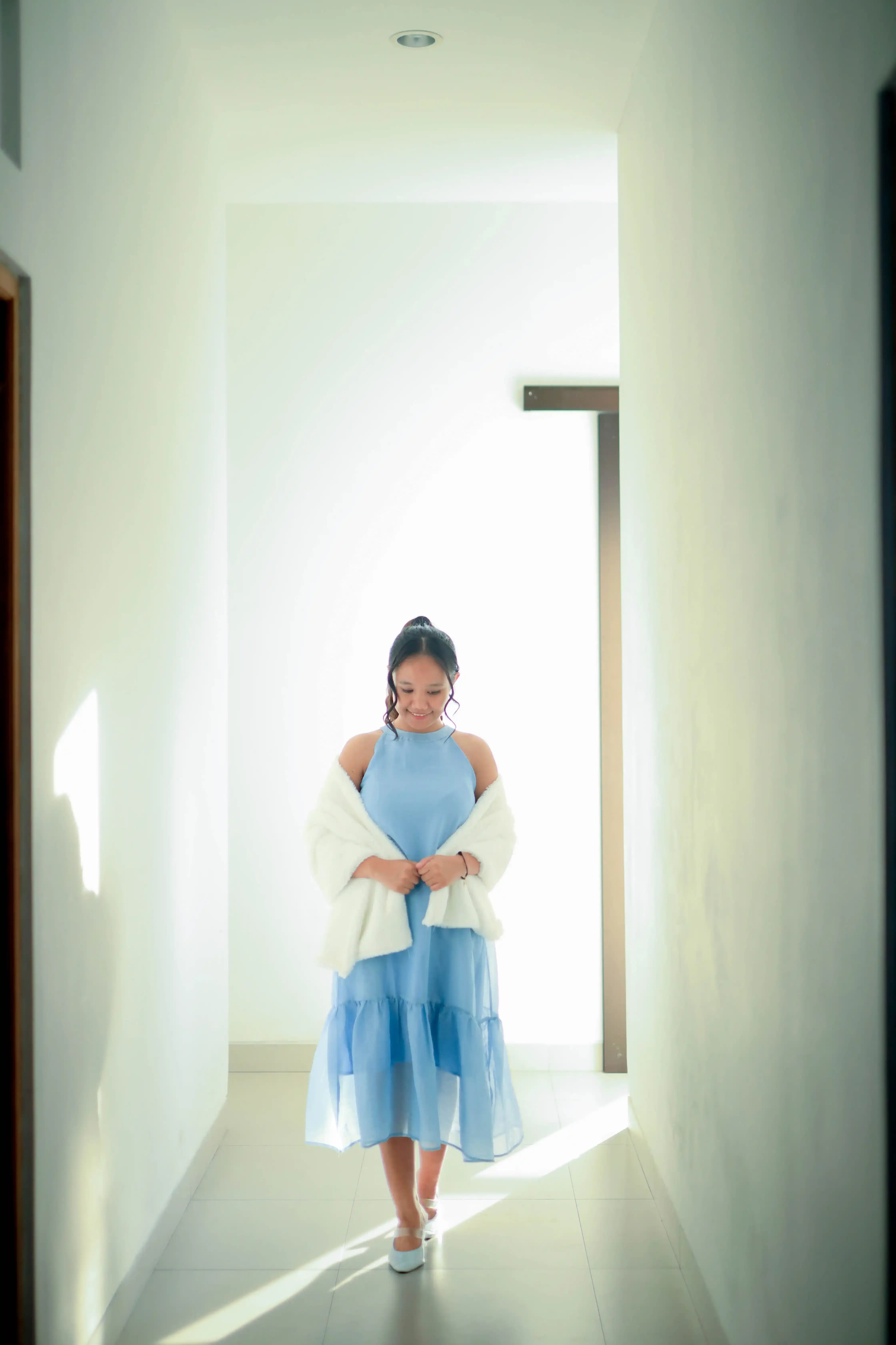 Casual Midi dress - blue 1 - organza - 3