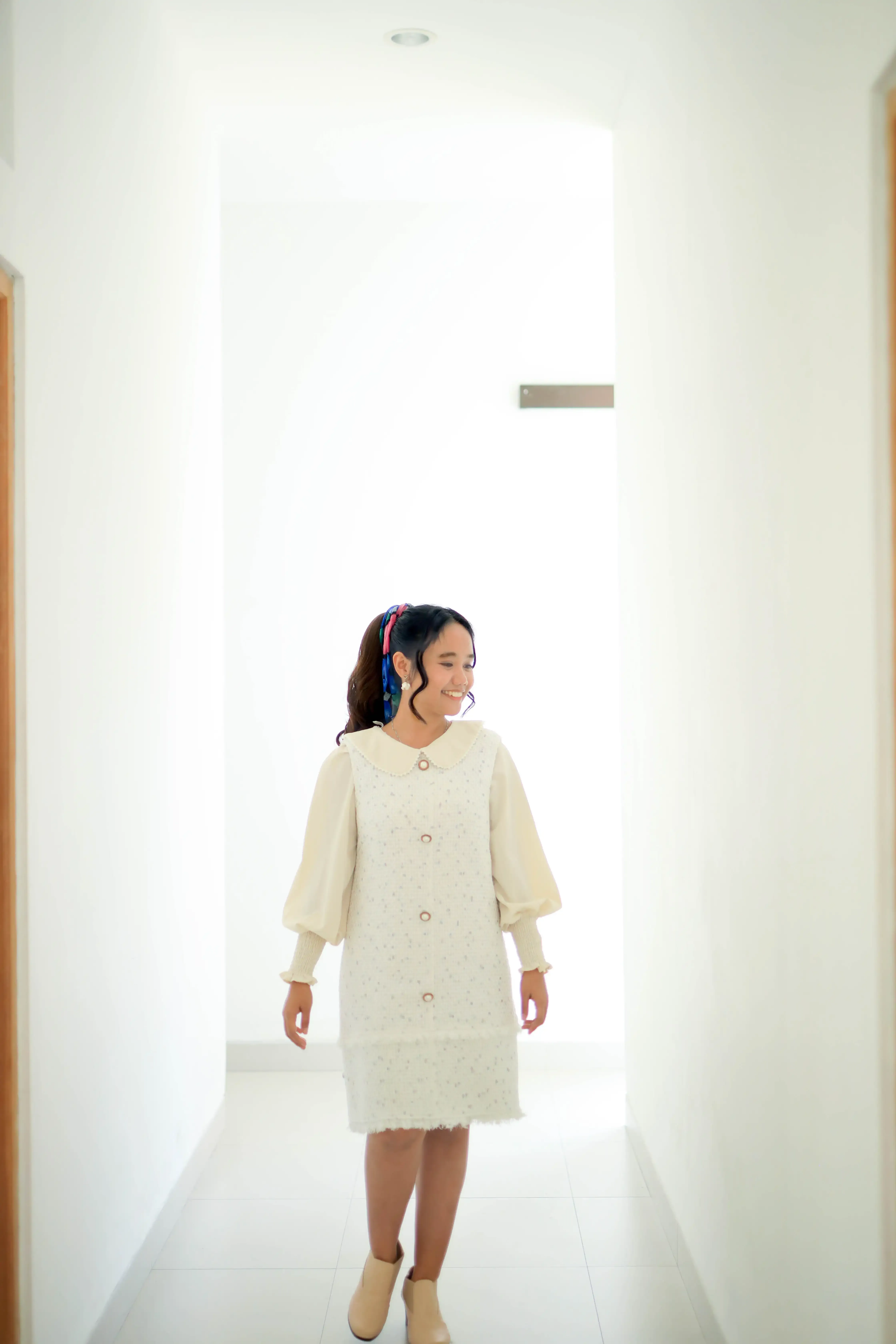Casual Midi dress - white - Ani