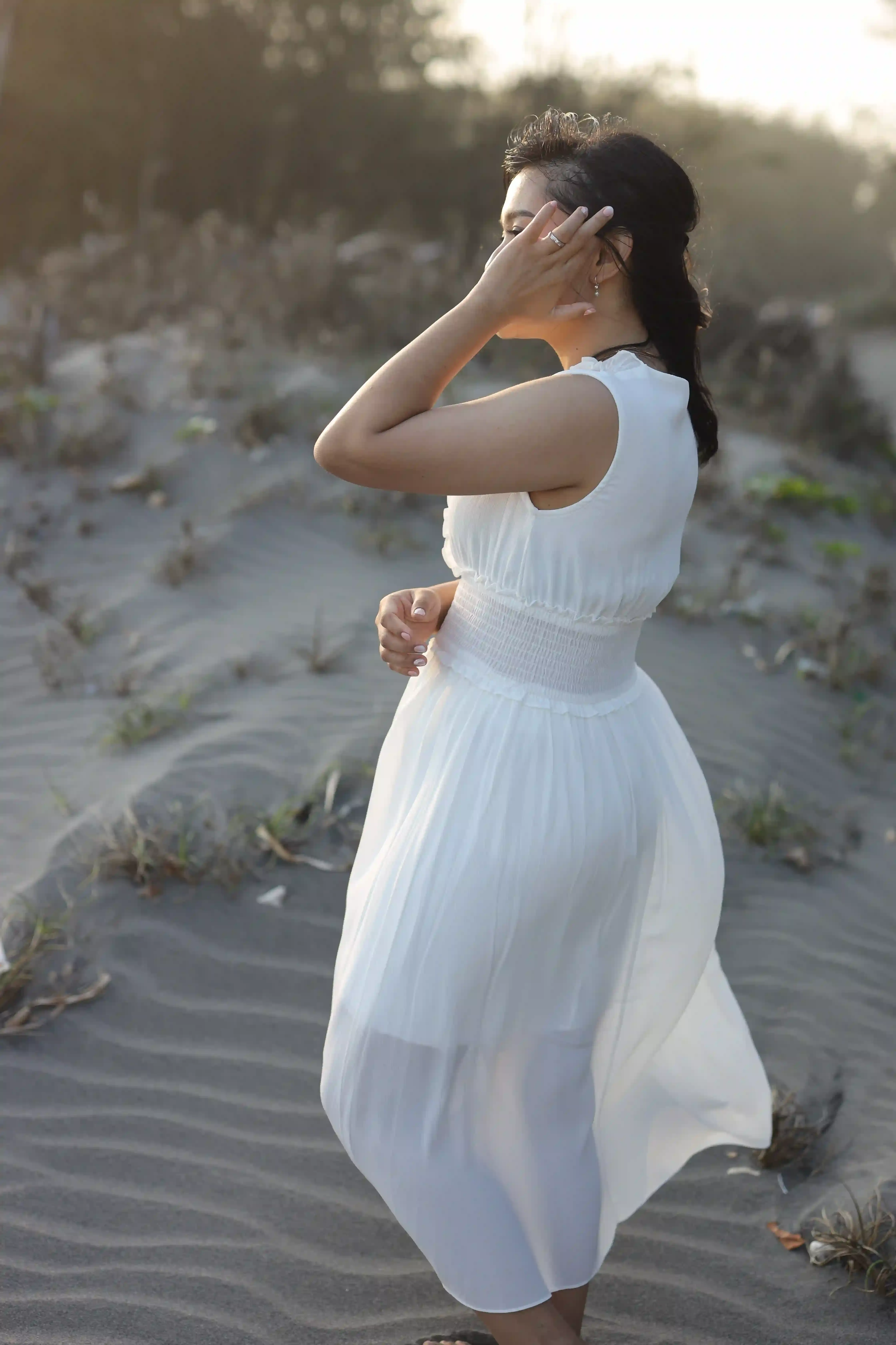 Casual Midi dress - white - Ava - 2