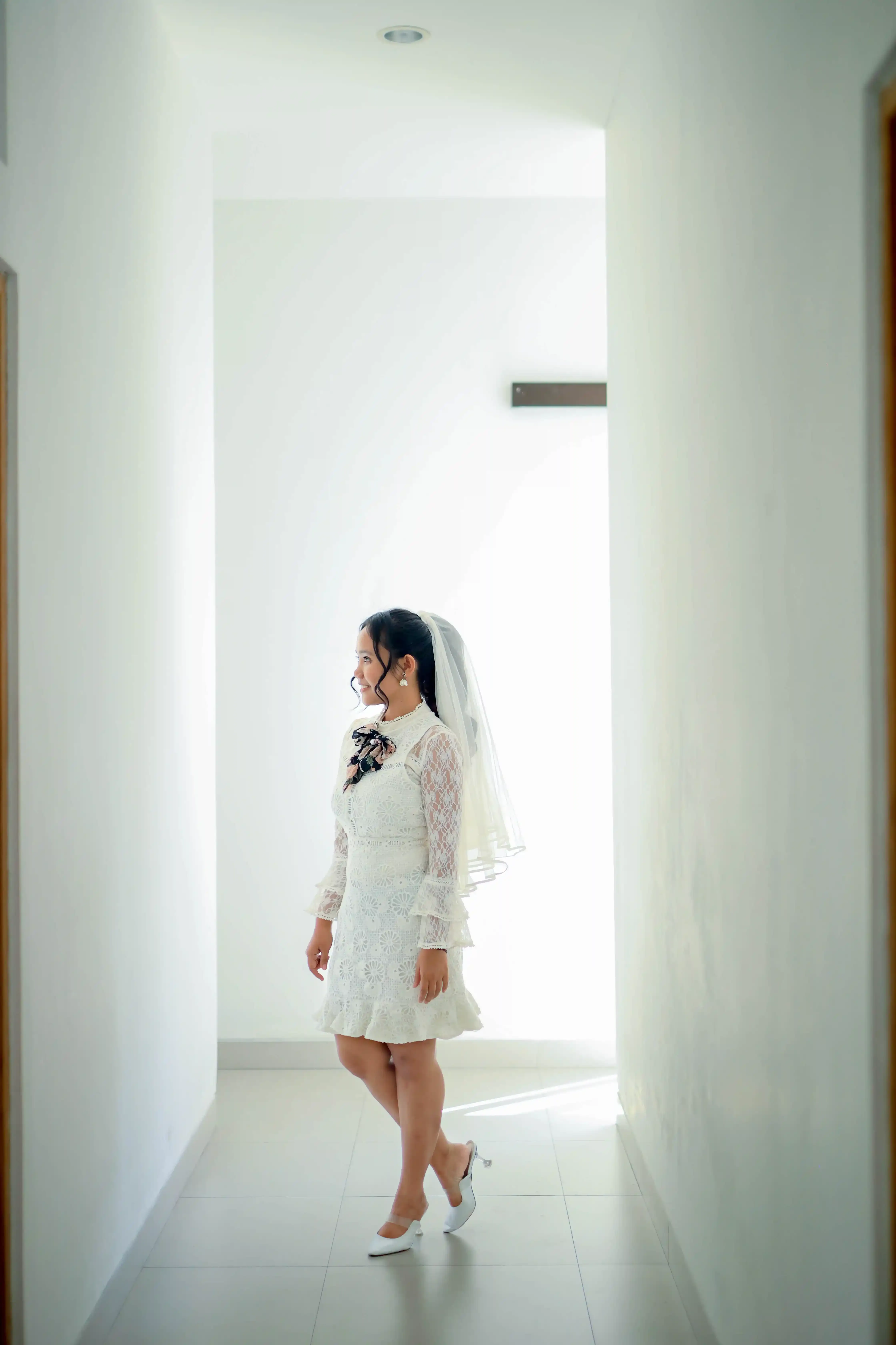 Casual Midi dress - white - Aya